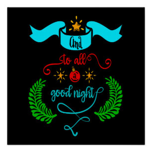 Und allen eine gute Nacht Weihnachten, Typografie, Poster