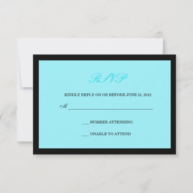 und Black Wedding RSVP Karte (Vorderseite)