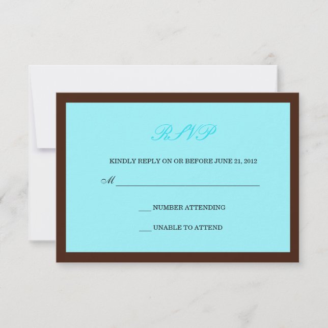 und Brown Wedding RSVP Karte (Vorderseite)