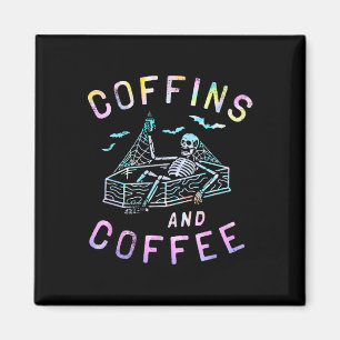 Und Coffee Funny Skelett Gefärbte Krawatte Retro H Magnet