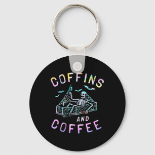 Und Coffee Funny Skelett Gefärbte Krawatte Retro H Schlüsselanhänger