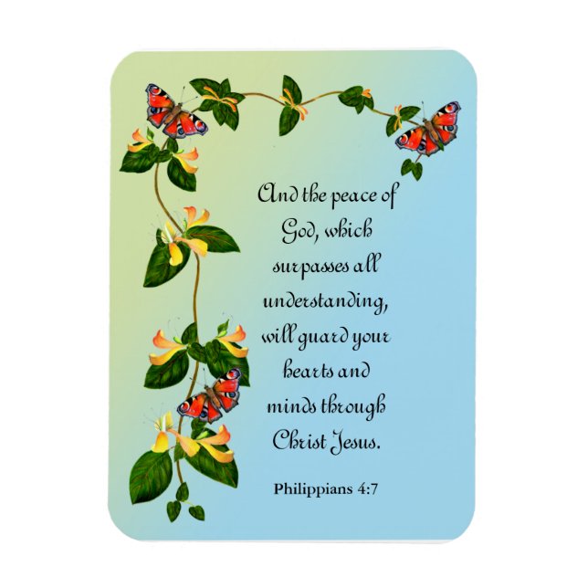 Und der Frieden Gottes, der den Bibelvers übertrif Magnet (Vertikal)