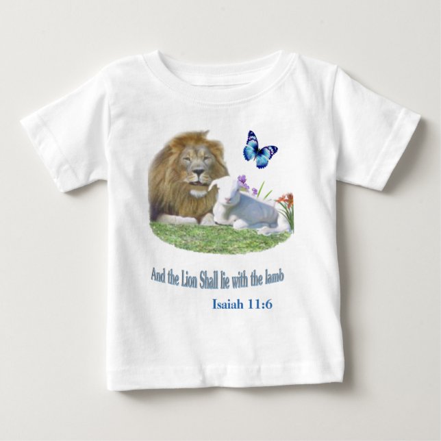 Und der Löwe wird beim Lamm liegen Baby T-shirt (Vorderseite)