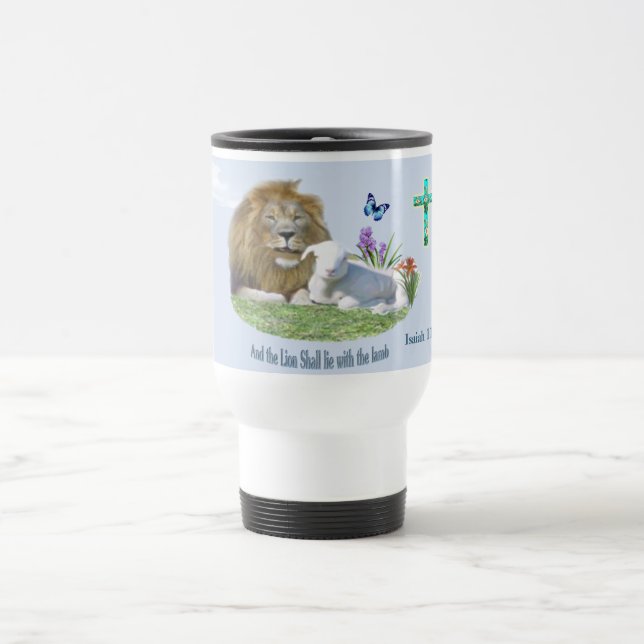Und der Löwe wird beim Lamm liegen Reisebecher (Mittel)
