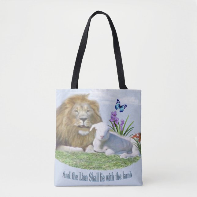Und der Löwe wird beim Lamm liegen Tasche (Vorderseite)