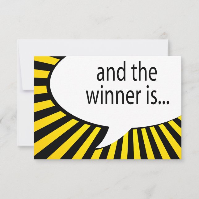 und der Sieger ist! Comicspracheblase Einladung (Vorderseite)