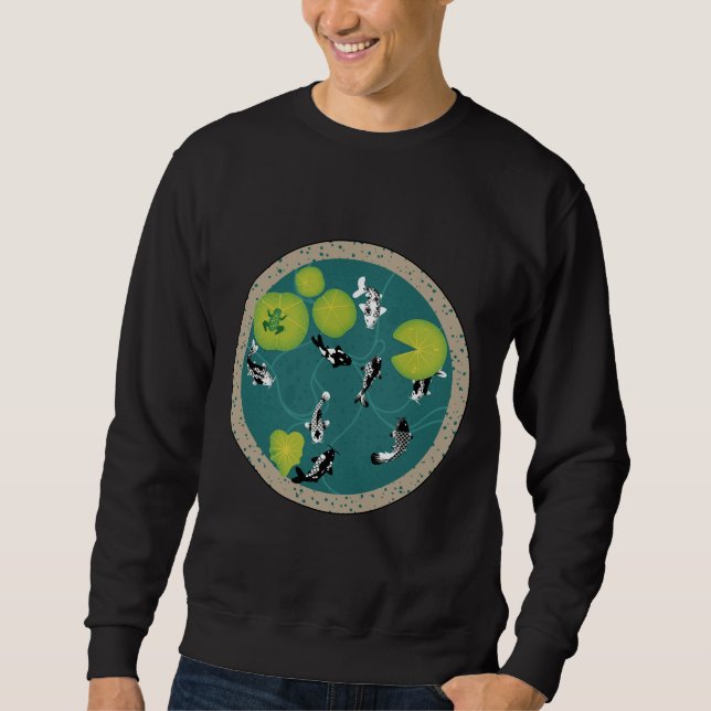 Und der White Koi Fish Pond Sweatshirt (Vorderseite)