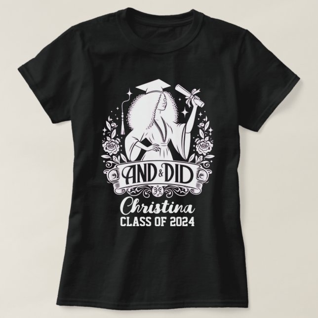 UND DID Urban Female Silhouette Trendy Abschluss T-Shirt (Design vorne)