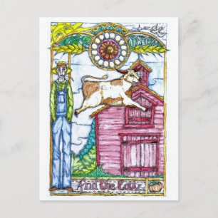 Und die Kuh Postkarte