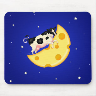 Und die Kuh sprang über den Käsemond Mousepad