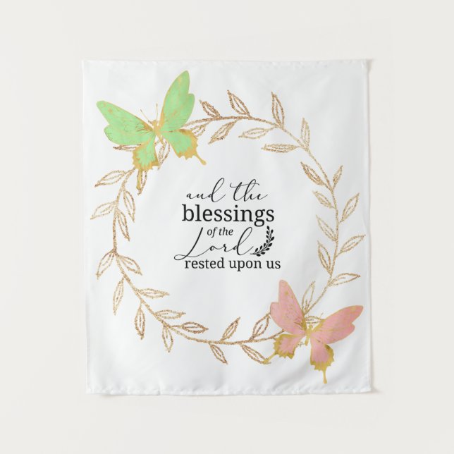 Und die Segnungen des Herrn ruhten auf uns Wandteppich (Vorderseite)