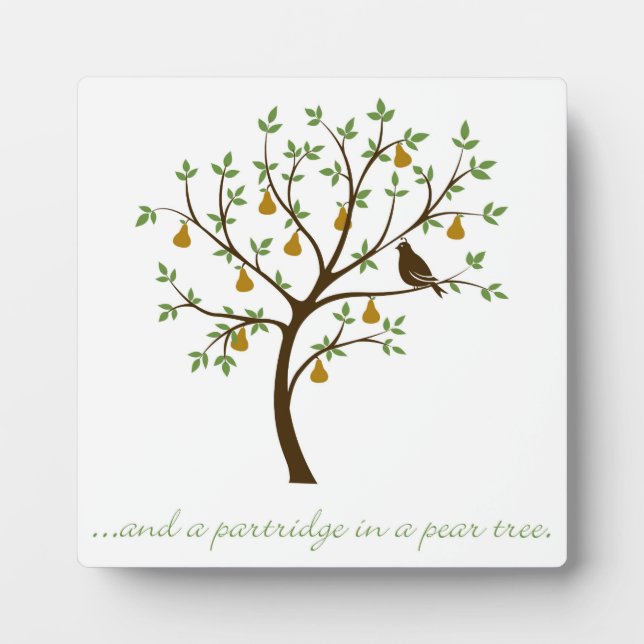 Und ein Rebhuhn in einer Birne Fotoplatte (Vorderseite)