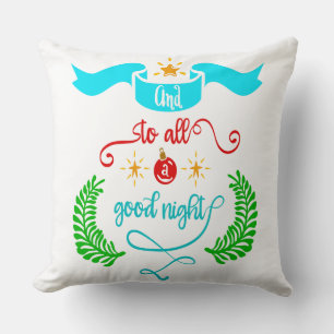 Und für alle eine gute Nacht Weihnachten, Typograf Kissen