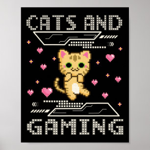 Und Gaming für den Katzenliebhaber Gamer Videospie Poster