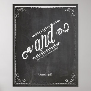 UND Genese-4:24 zusammen verbunden Poster