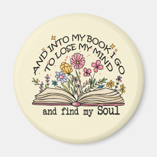 Und in mein Buch I Go - Blumenbuch Lover Magnet