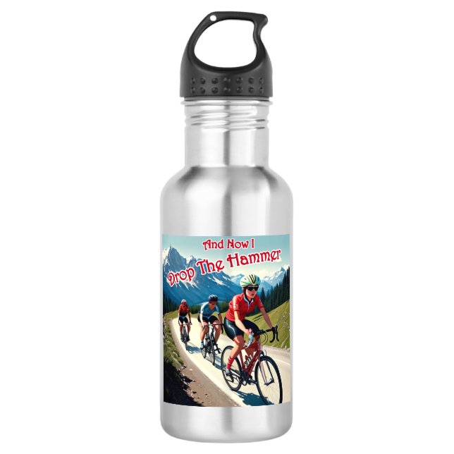 Und jetzt lasse ich die Hammerfrau mit dem Fahrrad Edelstahlflasche (Vorderseite)