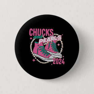 Und Perlen, ich bin bei ihr Kamala 2024 Button