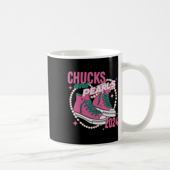 Und Perlen, ich bin bei ihr Kamala 2024 Kaffeetasse (Rechts)