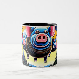Und Schweine können fliegen Zweifarbige Tasse