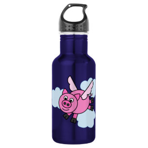 Und Schweine konnten fliegen! Edelstahlflasche