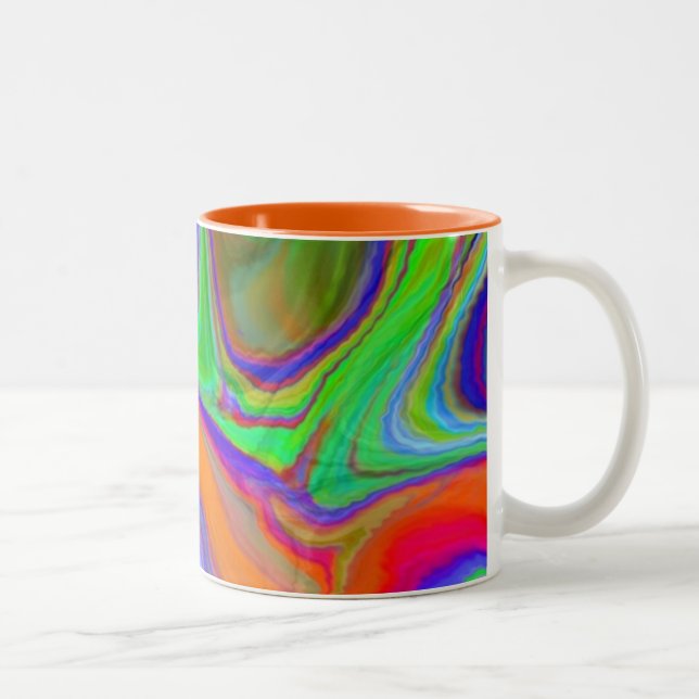 "und setzen Sie dann Zeit geknitterten" Kaffee Zweifarbige Tasse (Rechts)
