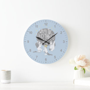 Und sie brüllten ihre furchtbaren Brüller! Große Wanduhr