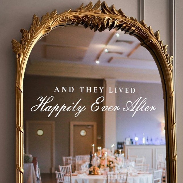 Und sie lebten glücklich immer nach einer elegante fensteraufkleber (And They Lived Happily Ever After Elegant Wedding Window Cling)