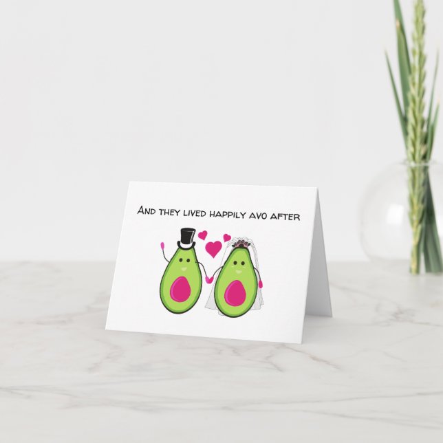 Und sie lebten glücklich über Avo nach Hochzeit Ankündigung (Vorderseite)
