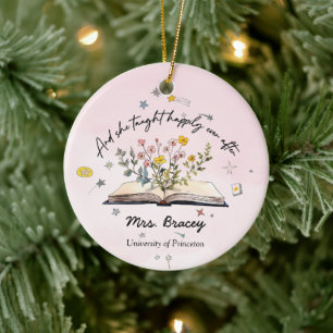 Und sie lehrte glücklich immer nach personalisiert keramik ornament