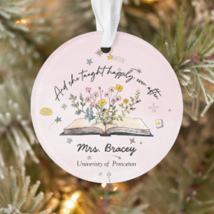 Und sie lehrte glücklich immer nach personalisiert ornament