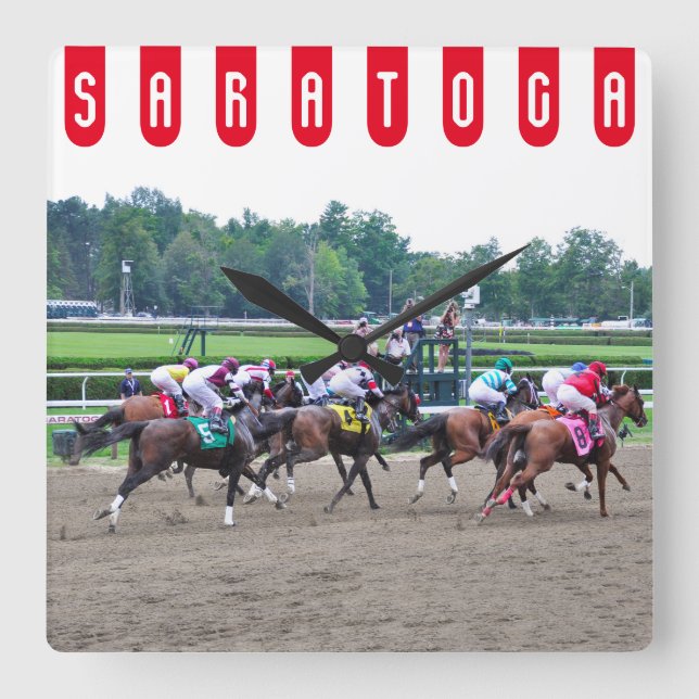 Und sie sind aus bei Saratoga Quadratische Wanduhr (Vorderseite)