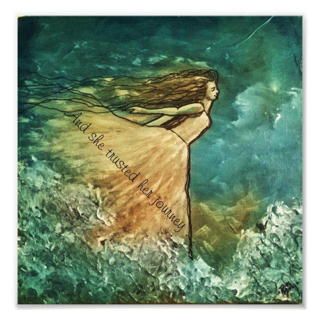 Und sie vertraute ihrer Reise.. Fotodruck (Vorne)