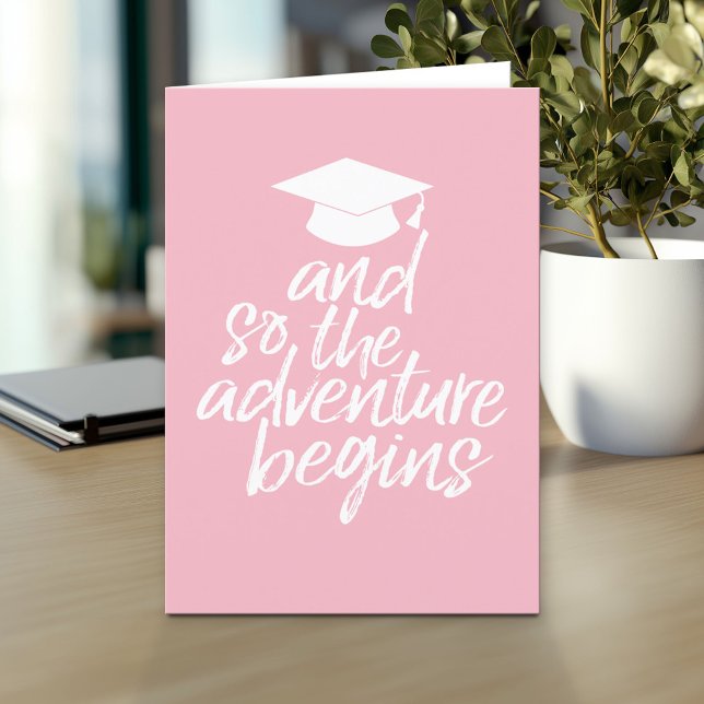 Und so beginnt das Abenteuer - Abschluss Karte (And so the adventure begins - Custom Graduation Greeting Card)