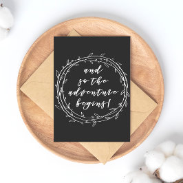 Und so beginnt das Abenteuer - Handgeschriebenes S Postkarte