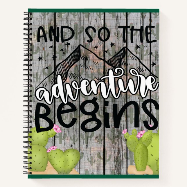 Und so beginnt das Adventure Journal Notizbuch (Vorderseite)