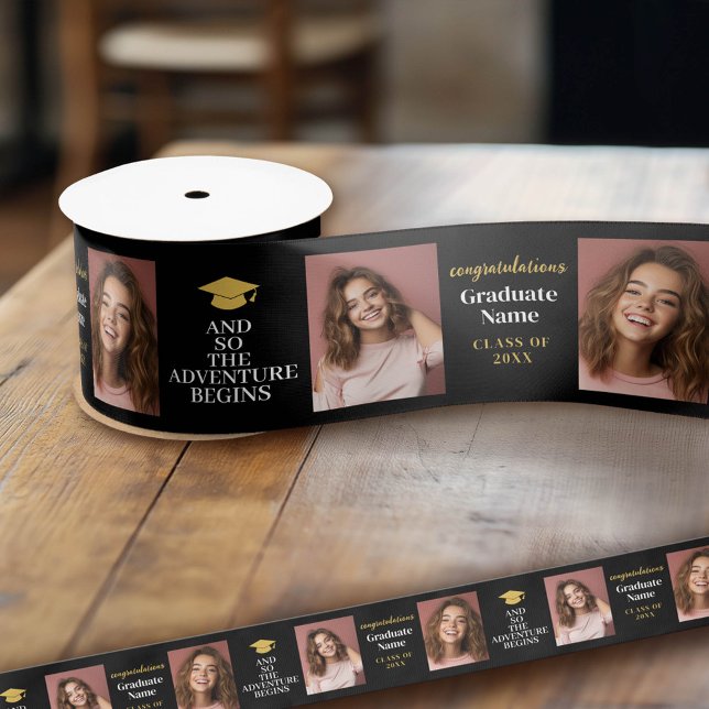 Und so erwartet das Abenteuer Modernes Abschluss 2 Satinband (Custom Graduation Ribbon)