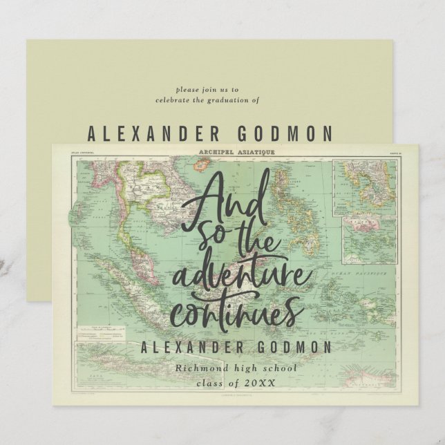 Und so geht das Abenteuer weiter Einladung (Vorne/Hinten)