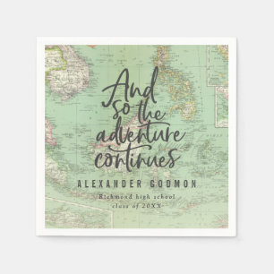 Und so setzt das Abenteuer mit der Abschlussfeier Serviette