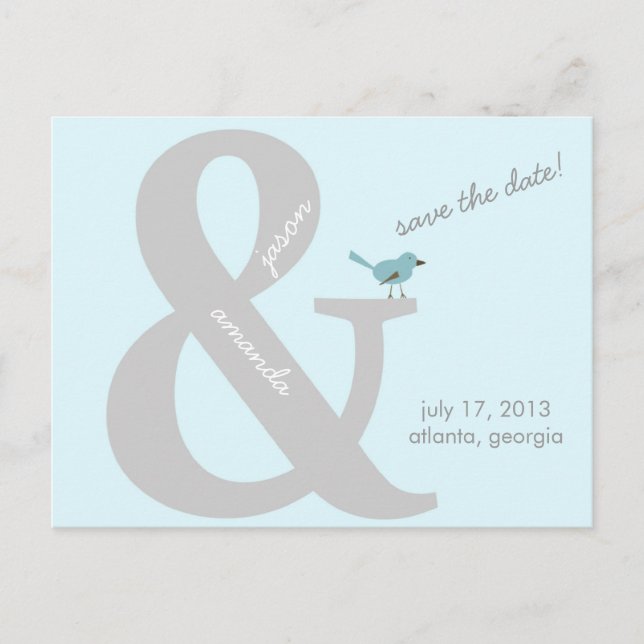 "Und unterschreiben" Save the Date Postkarte (Vorderseite)