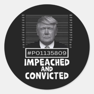 Und verurteilte Felon 45 Funny Anti Trump Mugshot Runder Aufkleber