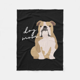 Und Weiße Englische Bulldogge Hundemutter Frau  Fleecedecke