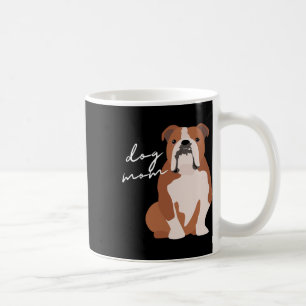 Und weiße englische Bulldogge Hundemutter Frau Kaffeetasse