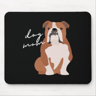 Und weiße englische Bulldogge Hundemutter Frau Mousepad