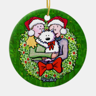 Und Westie macht drei Keramik Ornament