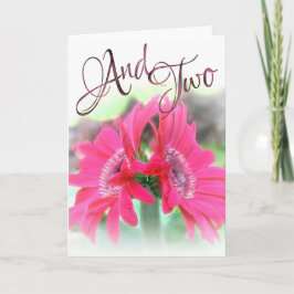 Und zwei werden zu einem Doppel-Gerber-Glückwunsch Karte