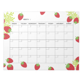 Undated Minimal Strawberry Monthly Planner  Notizblock