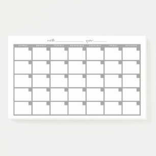 Undated Sticky Note Calendar - Grau Post-it Klebezettel