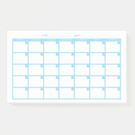 Undated Sticky Note Calendar - Light Blue Post-it Klebezettel