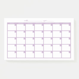 Undated Sticky Note Calendar - Light Lila Post-it Klebezettel